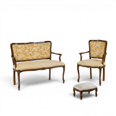 Stijlvolle klassieke design zithoek bekleding ontwerp bank kruk stoelen
