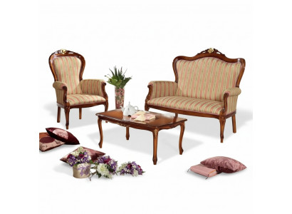 Klassieke bankstel Zitmeubilair Driepersoonsbank Salontafel Luxe