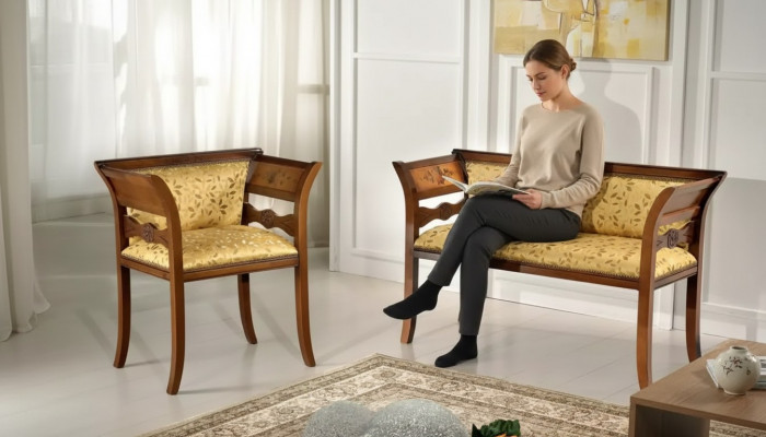 Ontwerper zithoek gestoffeerde bank luxe zitmeubelen stoffen stoel 2+1 zitplaatsen