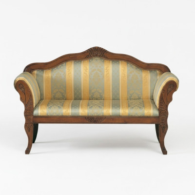 Klassieke tweezitter bank Luxe gestoffeerde meubelen Houten frame Luxueus