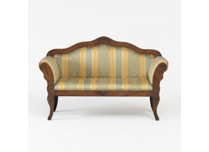 Klassieke tweezitter bank Luxe gestoffeerde meubelen Houten frame Luxueus