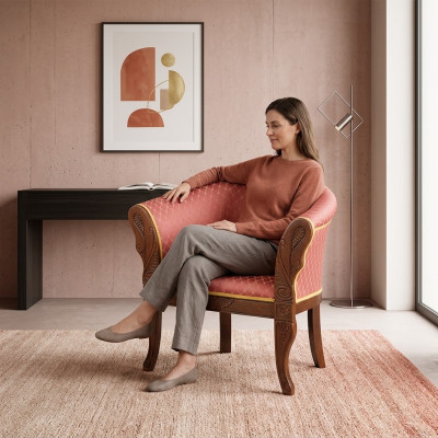 Klassieke designer fauteuil Woonkamer meubels Stoffen meubels Beklede zitbank