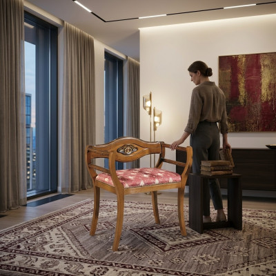 Ontwerperstoel Klassiek gestoffeerde stoffen zitmeubelen Woonkamer Fauteuil