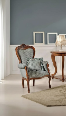 Klassieke woonkamer fauteuil Gestoffeerde fauteuil Stoffen meubilair Stoel voor één persoon Kantoor