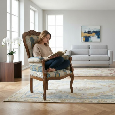 Fauteuil Designer Zit Luxe Textiel Bekleding Stof Meubels Klassiek Ontwerp