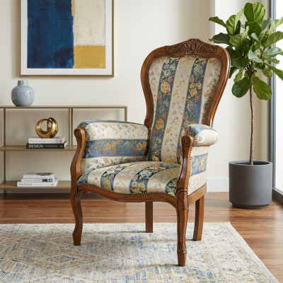 Fauteuil Designer Zit Luxe Textiel Bekleding Stof Meubels Klassiek Ontwerp
