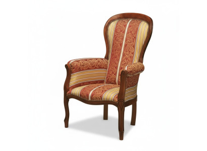 Klassieke fauteuil, luxe gestoffeerde fauteuil, houten frame, nieuw