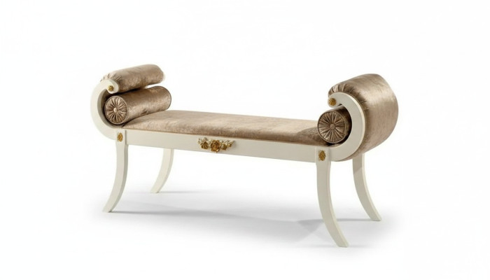 Klassieke Beige Gestoffeerde Bank Zitbanken Zitmeubelen Designer Houten Meubels