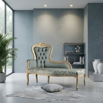Luxe meubels Chaise longue Woonkamer Klassiek ontwerp Textiel bekleding