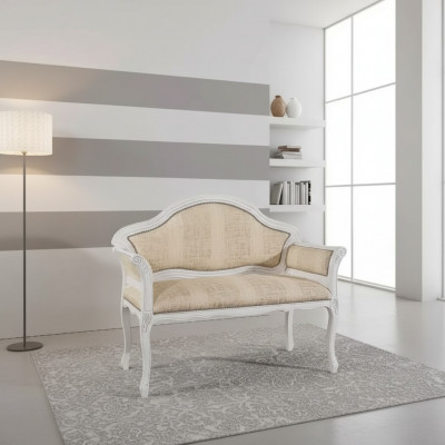 Beige Klassieke gestoffeerde bank Designer Woonkamer Zitmeubelen Nieuw Luxe