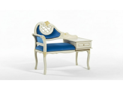 Klassieke Blauwe Bank Luxe Zitmeubels Stof Textiel Nieuwe Stoel