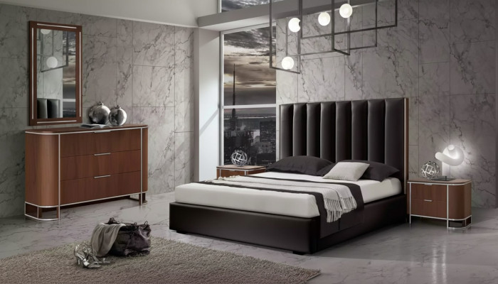 Compleet slaapkamer set Designer meubels Tweepersoonsbed 2x nachtkastjes 5-delig