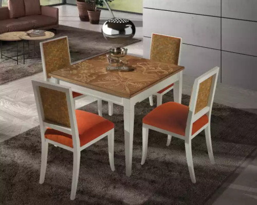 Eetkamer stoel ontwerper hout luxe stijl klassieke gestoffeerde stoel
