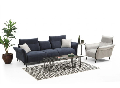 Bankstel Luxe Driepersoonsbank Beklede Fauteuil Woonkamer Bank Nieuw