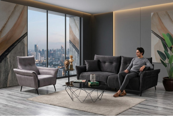 Woonkamerset Modern Design Meubilair Luxe Bankstel Set 2-delig.