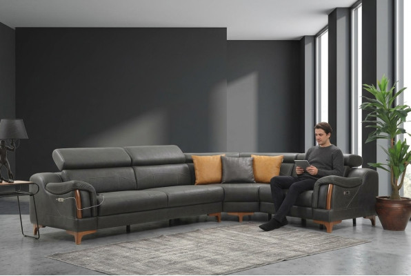 Hoekbank L-vorm Bank Bank Ontwerp Bekleding Modern Textiel Meubels Woonkamer