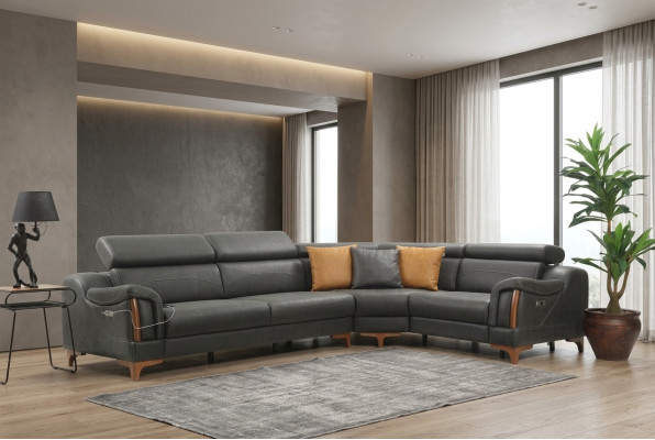 Hoekbank L-vorm Bank Bank Ontwerp Bekleding Modern Textiel Meubels Woonkamer