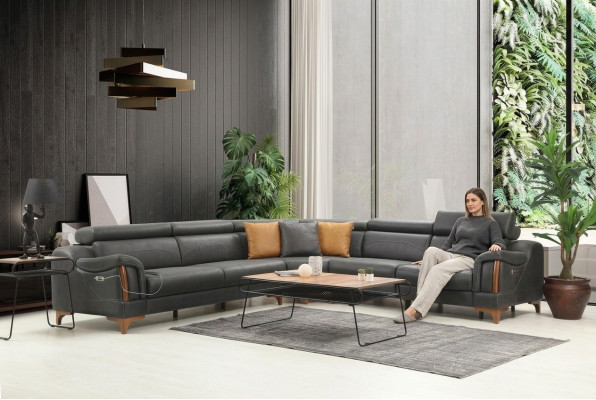 Hoekbank L-vorm Moderne bank Woonkamer Bank Bekleding Textiel Stof Meubels