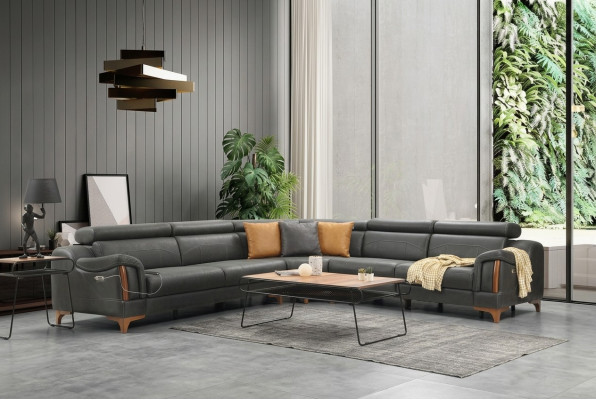 Hoekbank L-vorm Moderne bank Woonkamer Bank Bekleding Textiel Stof Meubels