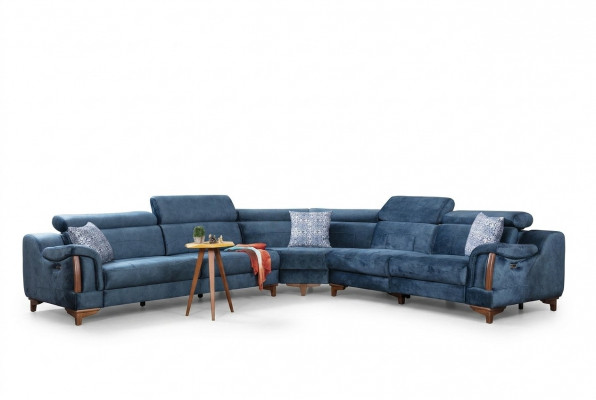 Bank L-vorm Modern Blauwe Hoekbank Woonkamer Ontwerp Nieuw Meubilair