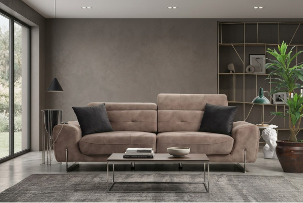Driepersoonsbank Bank Stijl Modern Design Stoffering Luxe Textiel