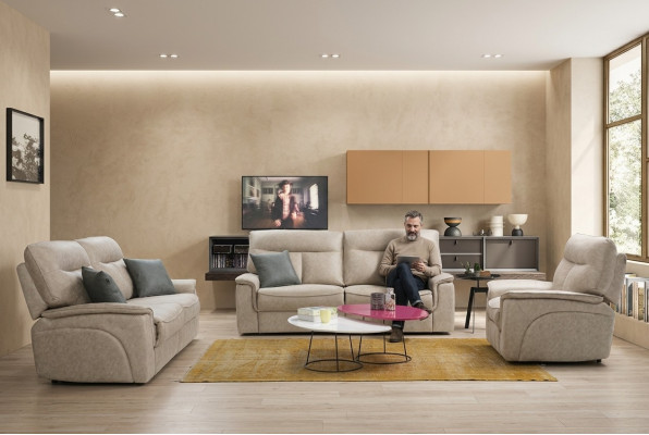 Designer bankstel set 3-dlg. Modern gestoffeerd meubilair Woonkamer compleet