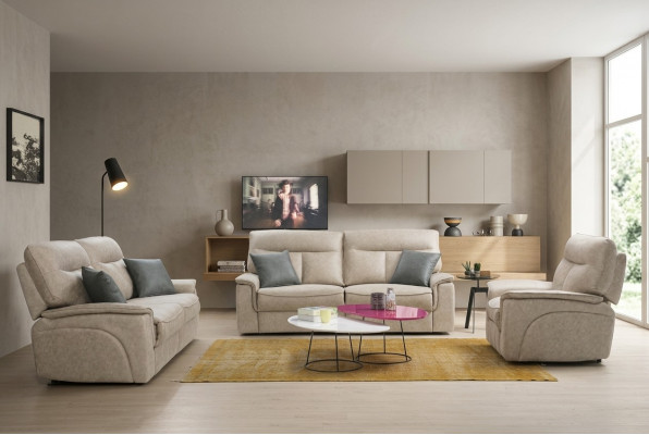 Designer bankstel set 3-dlg. Modern gestoffeerd meubilair Woonkamer compleet