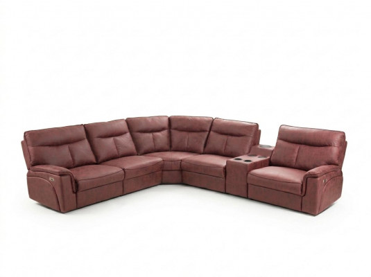 Hoekbank L-vorm Design Woonkamer Luxe Zitmeubels Modern Rood Meubels met Bekleding