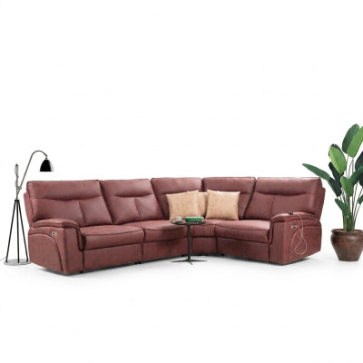 Luxe hoekbank Rood Bank Bank L-Vorm Modern Gestoffeerd Meubilair Designer Woonkamer