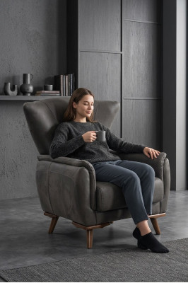 Moderne fauteuil luxe woonkamer meubels Grijs zit design meubels