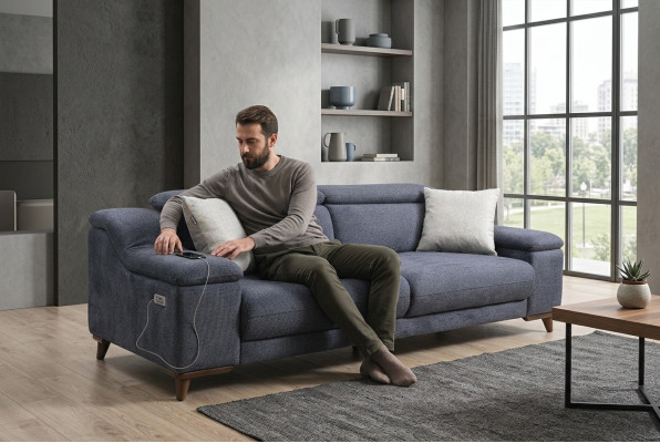 Driepersoons bank bank Woonkamer Zitmeubelen Stof Modern Meubels Nieuw