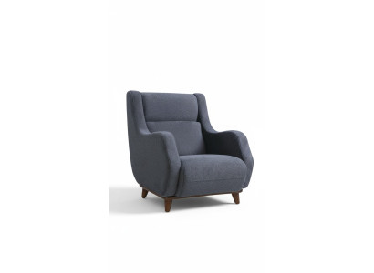 Grijze fauteuil moderne zitkamer gestoffeerde meubels textiel meubeldesign