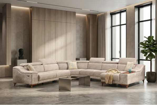 Hoekbank Sofa U-vormig Bekleed bankstel Bankstel Hoekbanken Modern Woonkamer