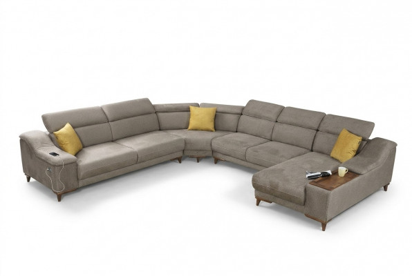 Bank U-vorm Woonkamer Hoekbank Gestoffeerd Modern Stoffen Design