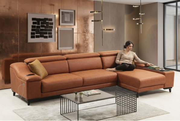 Woonkamer hoekbank Modern L-vorm Bank Bank Samenstelling Bekleding Nieuw