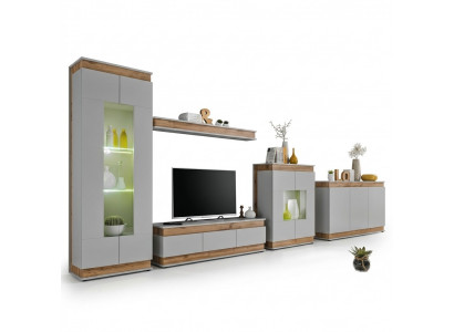 Woonkamerset van 5 stuks TV-standaard Moderne Vitrine Houten Meubels Luxe Commode Nieuw