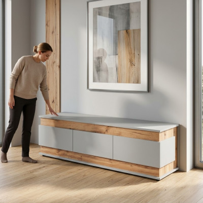 Luxe Witte TV-standaard Woonkamer Modern Design Nieuw Houten Meubilair Laag tv-meubel