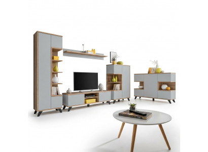 Woonkamerset 5-delig Luxe woonkamermeubels Houten meubelset TV-standaard Nieuw