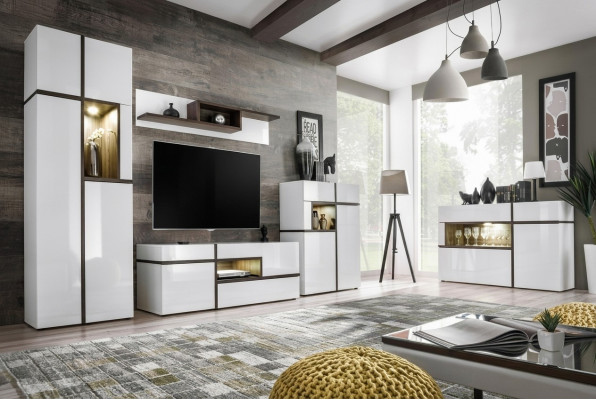 Set 5-delige woonkamer tv-standaard kast woonkamer wanden hout modern meubels nieuw