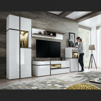 Modern woonkamerset 4-delige woonkamer Wit houten meubelkast TV-standaard