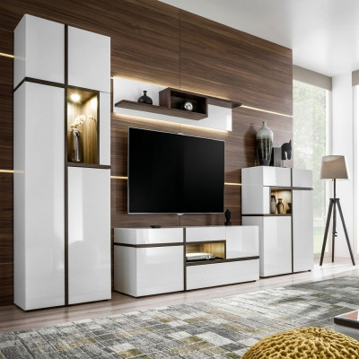Modern woonkamerset 4-delige woonkamer Wit houten meubelkast TV-standaard