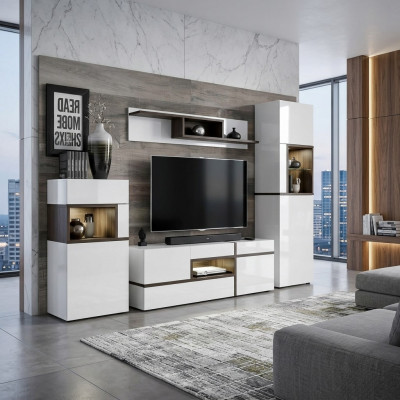 Woonkamer woonwand tv-standaard rek luxe design set modern meubilair nieuw  translated to Dutch is:  Woonkamer woonwand tv-standaard opbergrek luxe design set moderne meubels nieuw