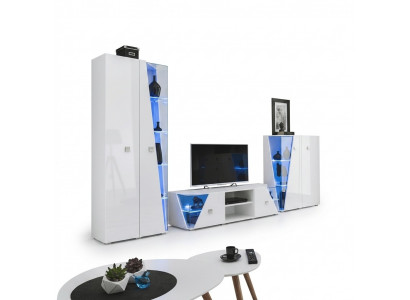 Woonkamer luxe meubelset 3-dlg woonkamerwand designmeubels vitrine hout