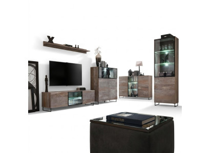 Ontwerp woonkamer tv-standaard 2x vitrine rtv lowboard inrichting set 5-delig