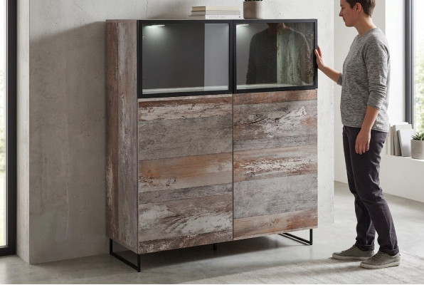 Vitrine Modern Stil Woonkamer Design Inrichting Houten Kast Nieuw Meubels