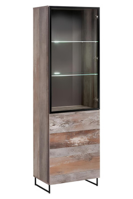 Vitrine Design Kast Hout Modern Nieuw Meubels Grijs Hout Inrichting