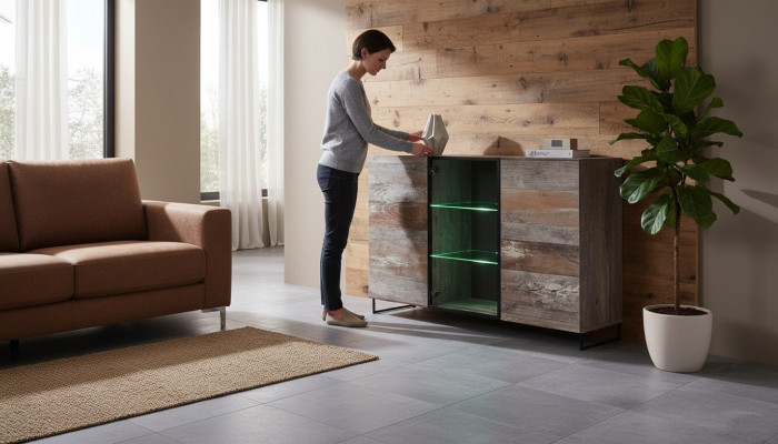 Ladekast woonkamer hout Sideboard hout Inrichting Modern Design Nieuw