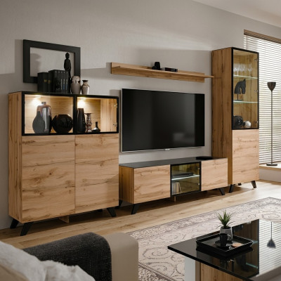 Woonkamer Modern Set Vitrine Ladekast Woonkamer TV-meubel Design Nieuw