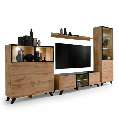 Woonkamer Modern Set Vitrine Ladekast Woonkamer TV-meubel Design Nieuw