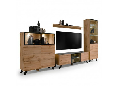 Woonkamer Modern Set Vitrine Ladekast Woonkamer TV-meubel Design Nieuw